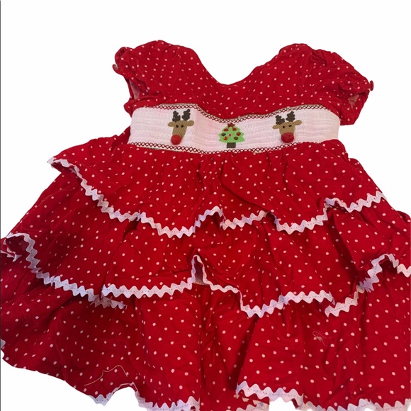 Mud Pie Other - Mud pie holiday dress with tiered ruffle — 9-12 mo